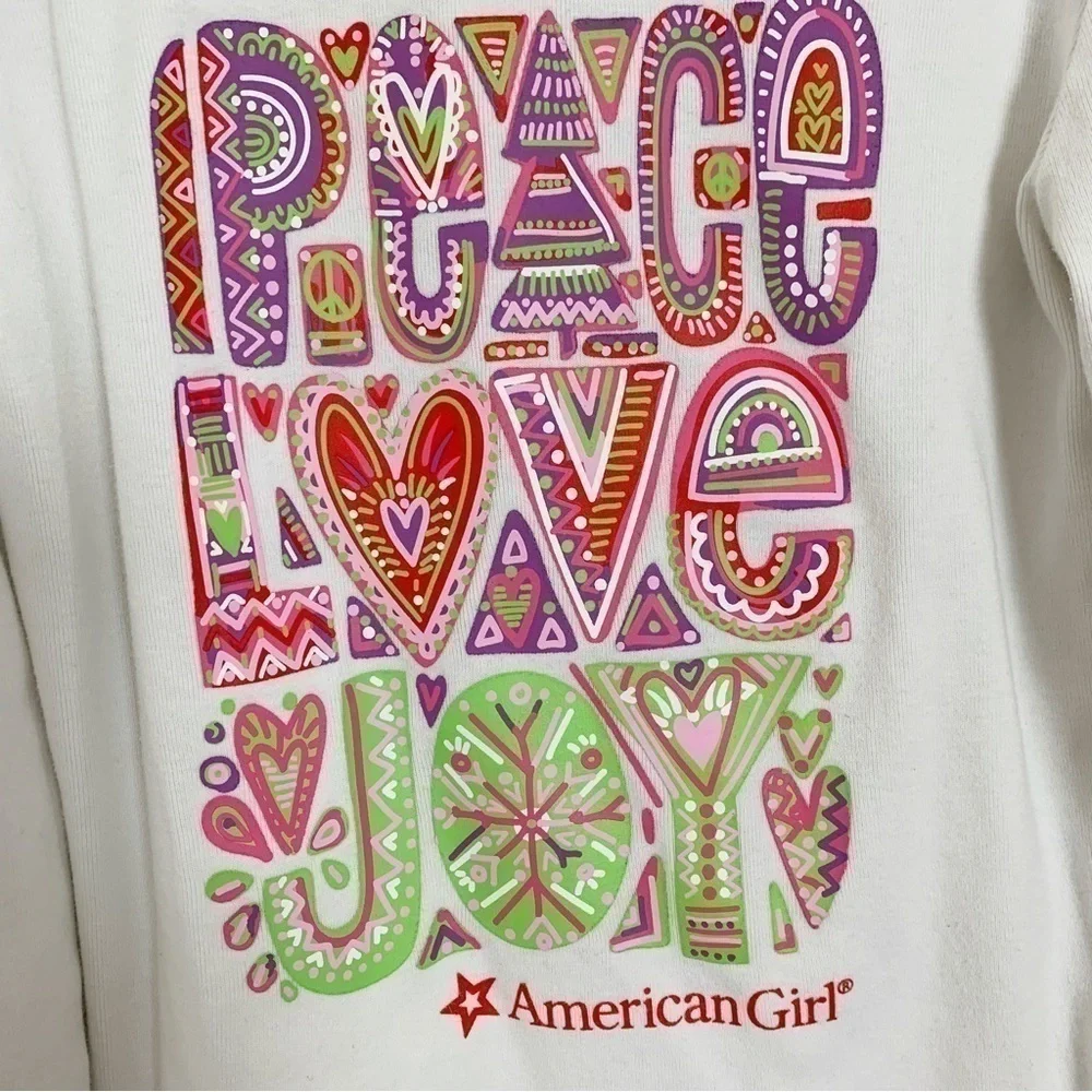 American Girl Christmas Pajama Set Cotton Long Sleeve Girls Size 10